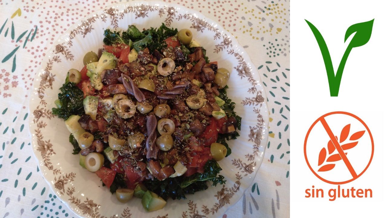 Ensalada de pasta vegana sin gluten deliciosa