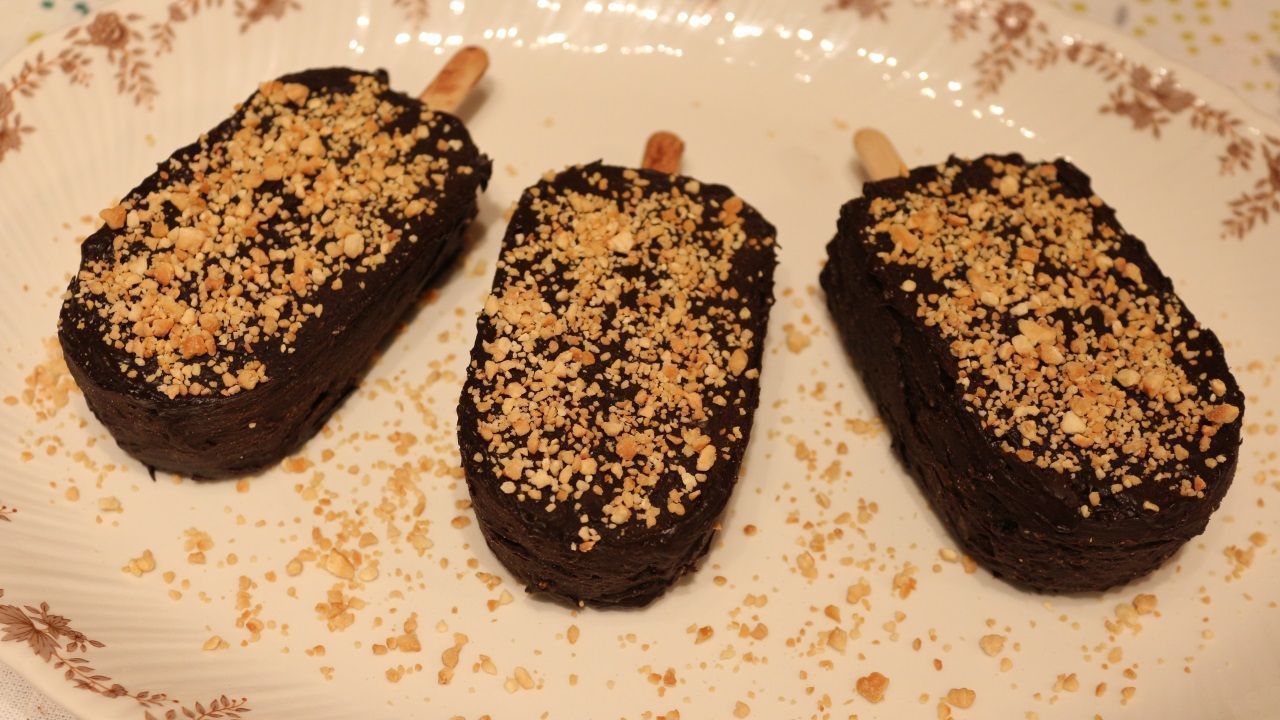 Helado vegano de chocolate y exquisito